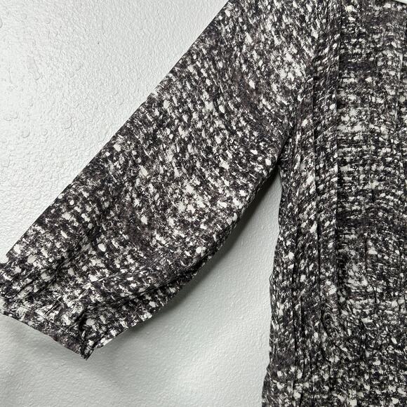 Joie Louvre Silk Blouse Women’s Large Gray Abstract Surplice Peplum Top - Picture 5 of 10